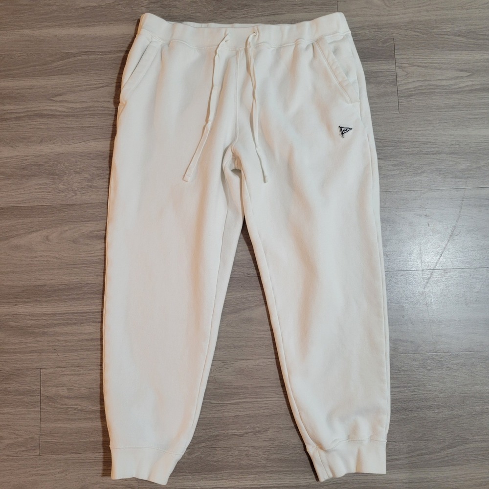 Vineyard Vines Mens XL White Fleece Jogger Sweatpants Embroidered Whale Logo